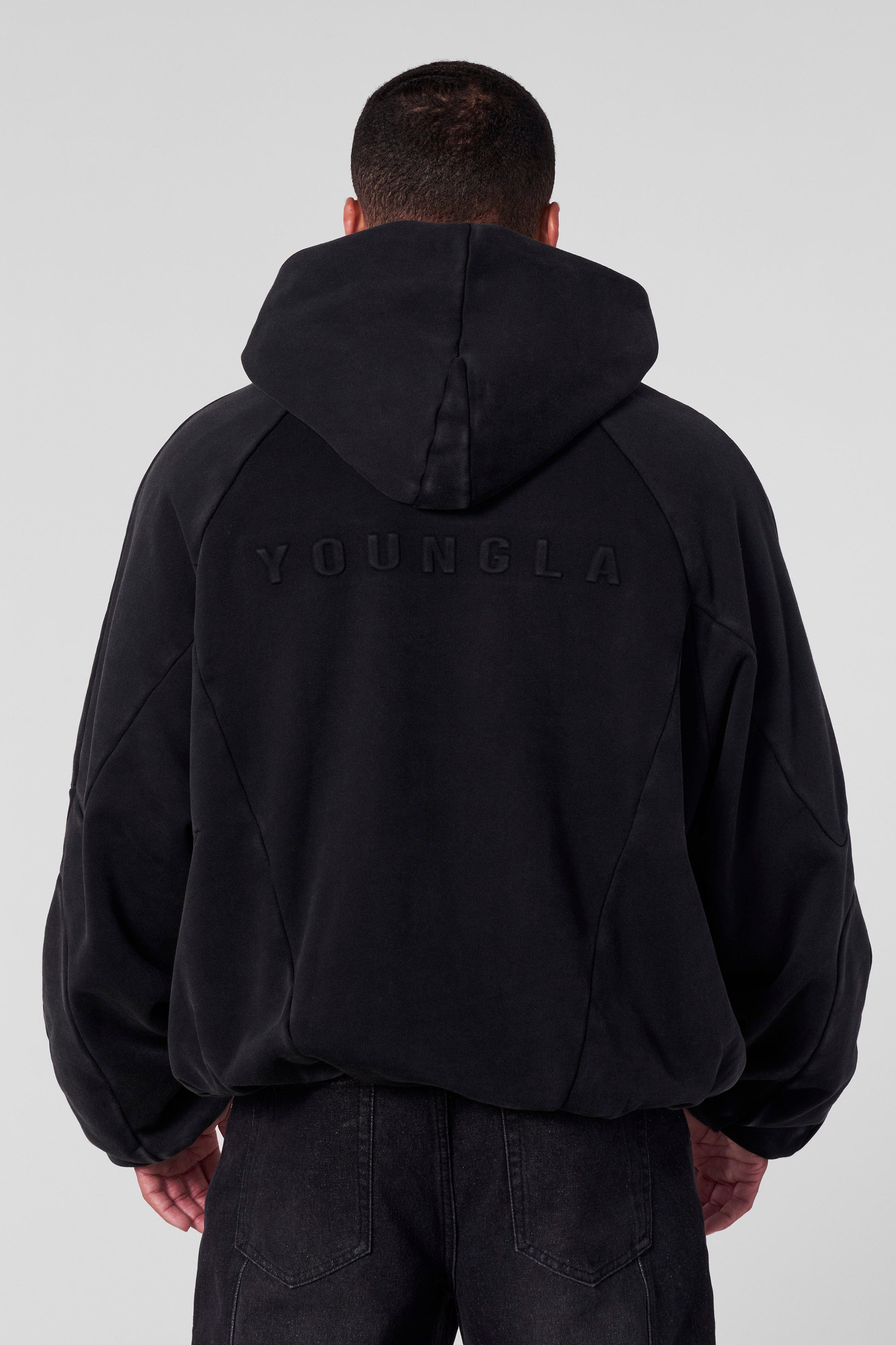 YoungLA 5094 - Superman Shield Hoodies Black Wash