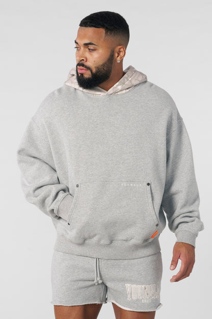 YoungLA 5098 - Tree Camo Hoodies Heather Grey