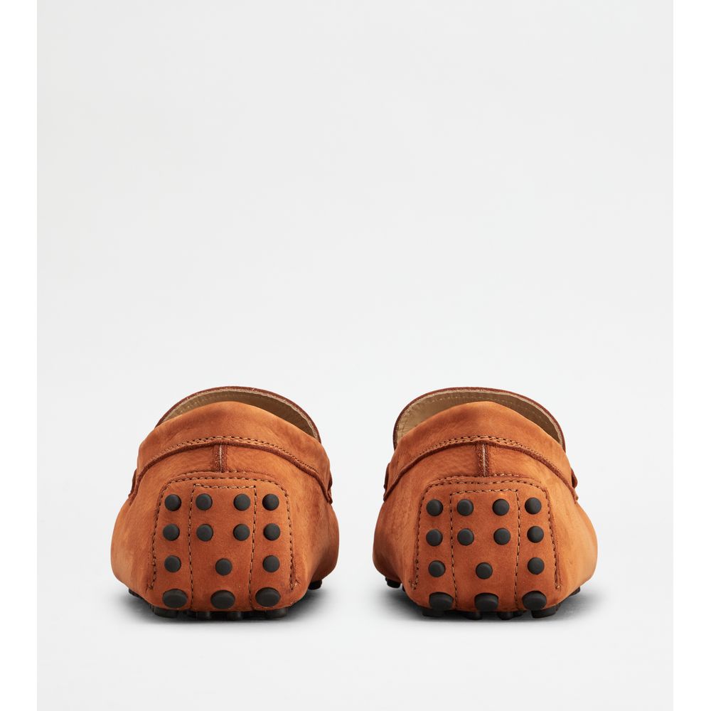 Tods Gommino Driving Shoes In Nubuck Orange Mens