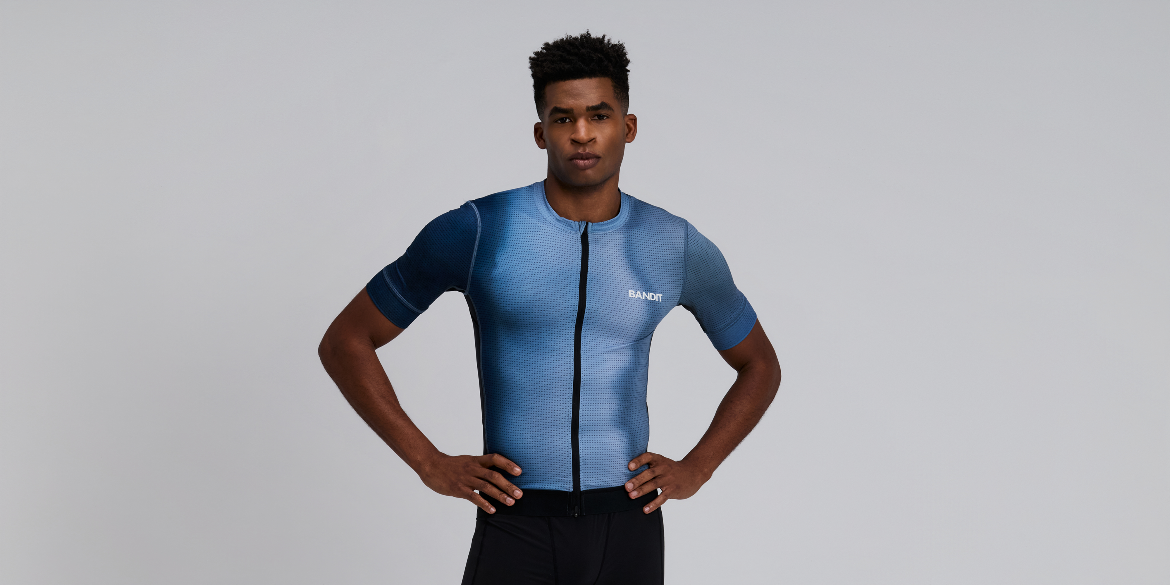 Bandit Mens Geomesh Race Top Tranquil Blue