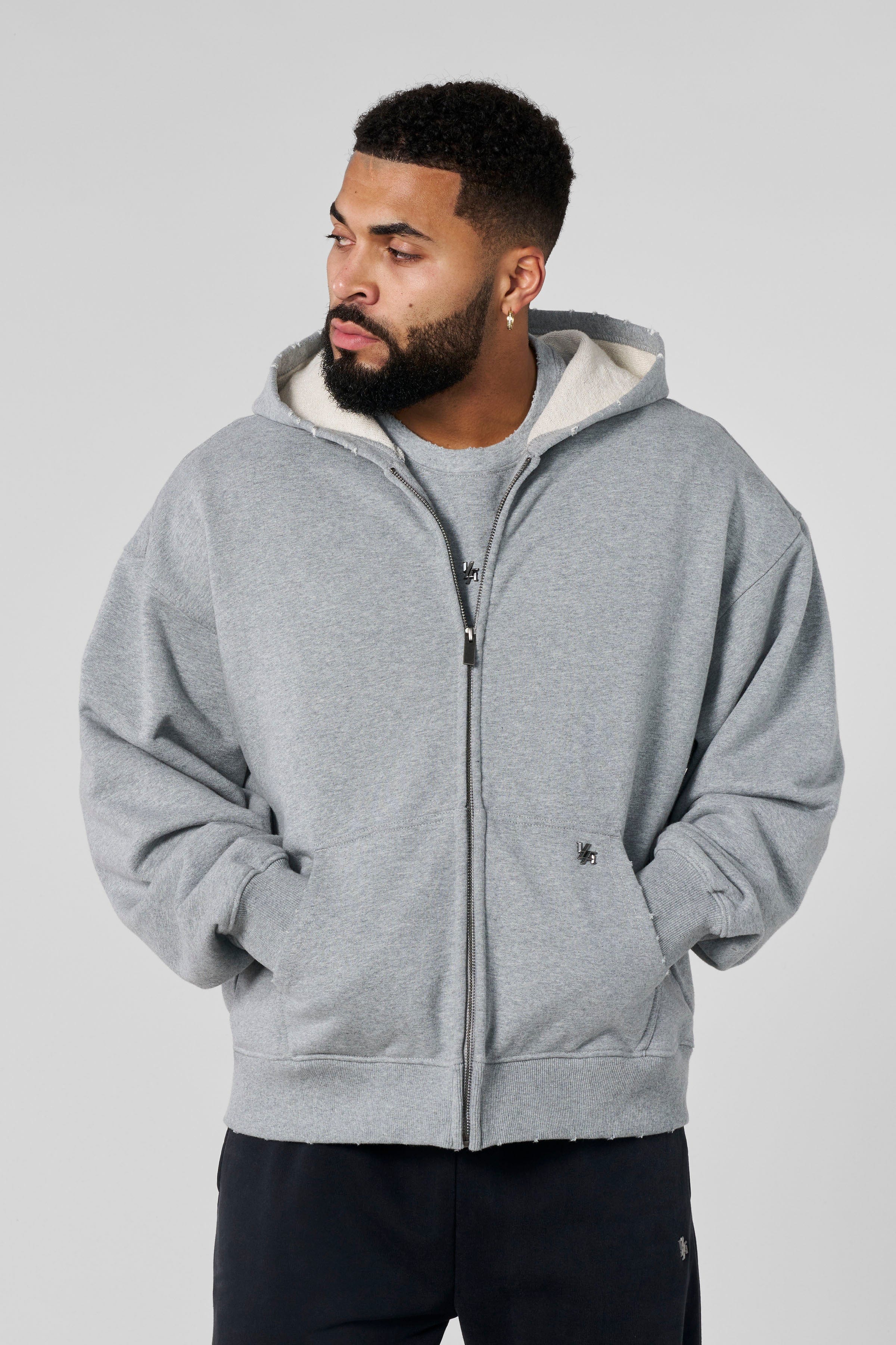 YoungLA 5102 - Elevated Essentials - Zip-Ups Heather Grey