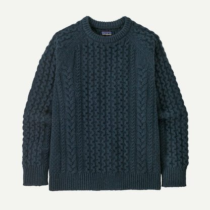 Patagonia Recycled Wool-Blend Cable-Knit Crewneck Sweater