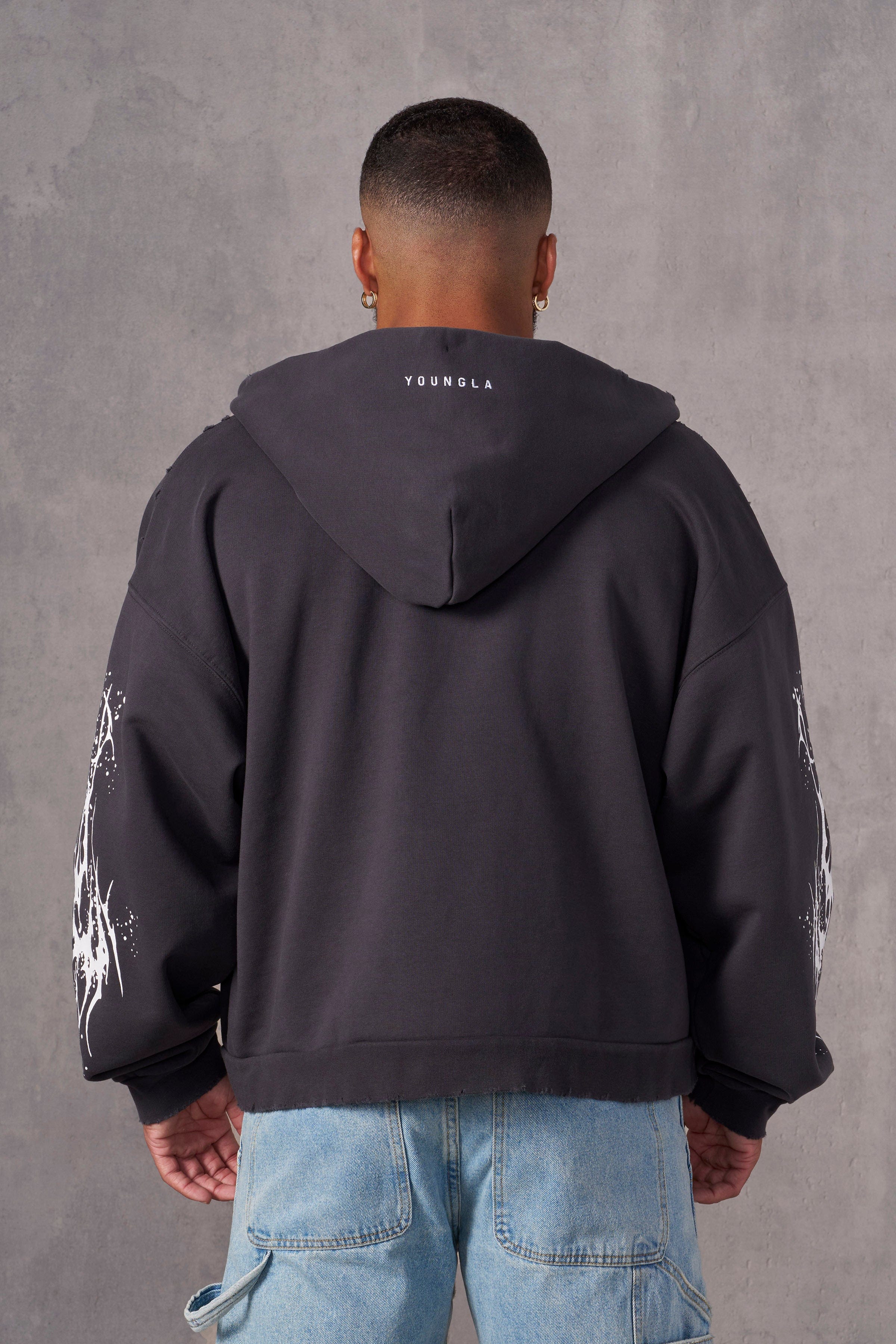YoungLA 5128 - Venom Hoodies Charcoal Wash