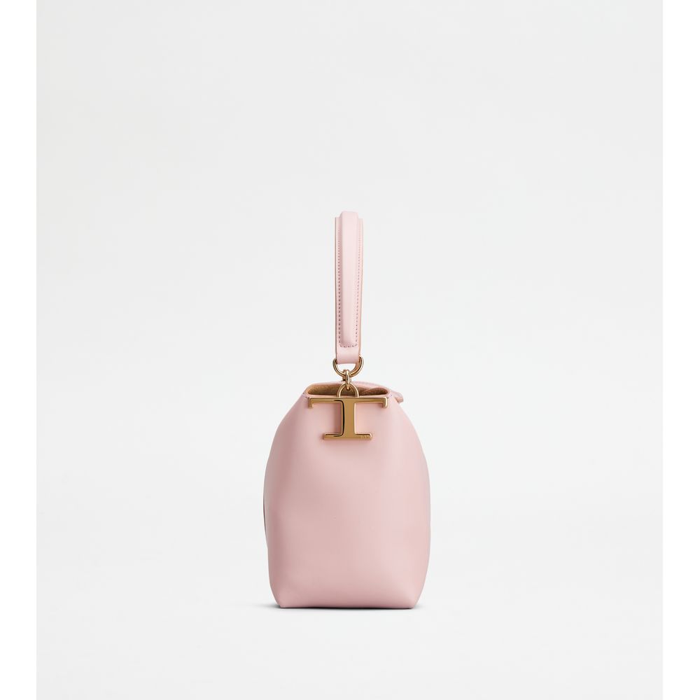 Tods T Case Shoulder Bag In Leather Mini Pink