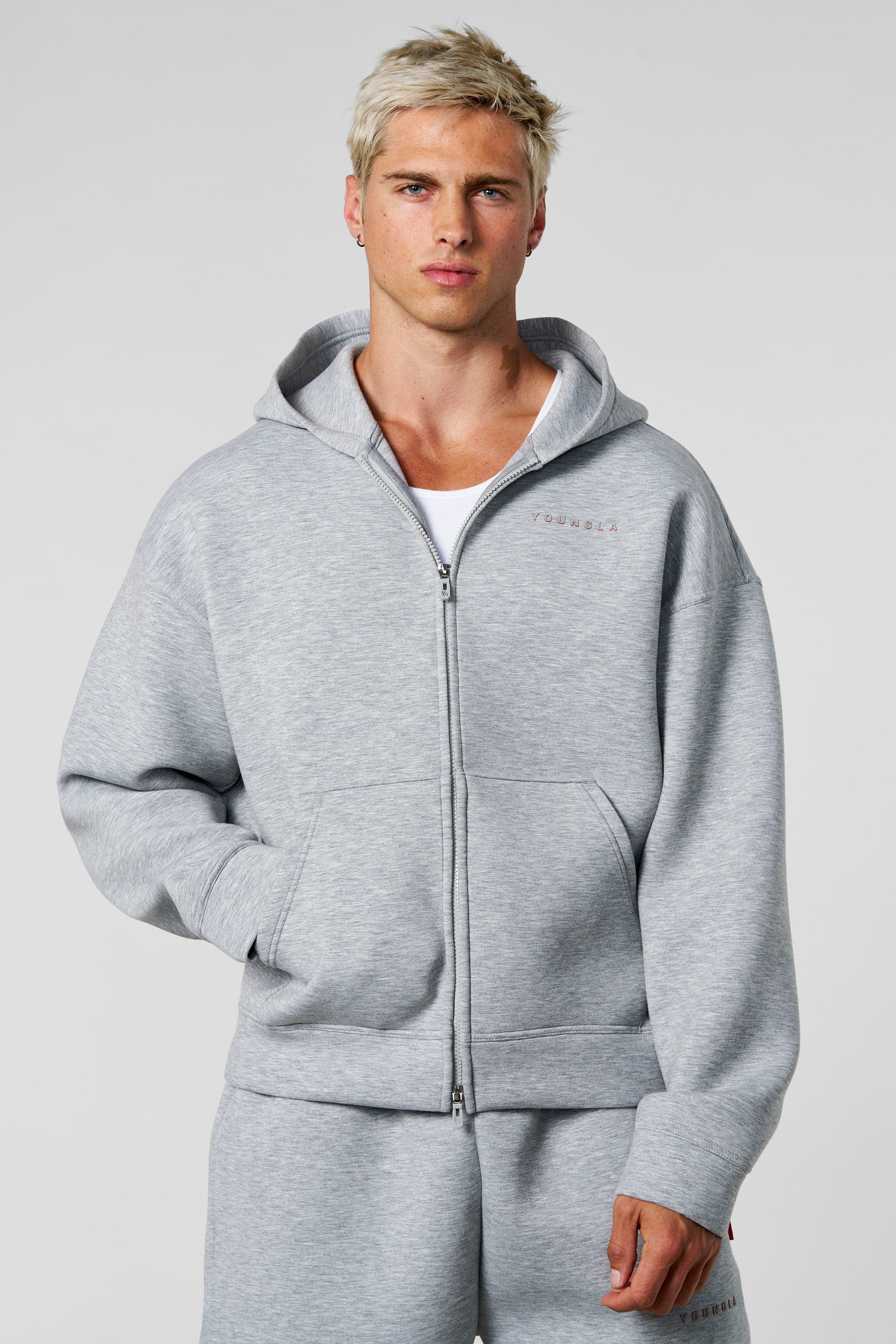 YoungLA 5156 - Scuba Zip-ups Heather Grey