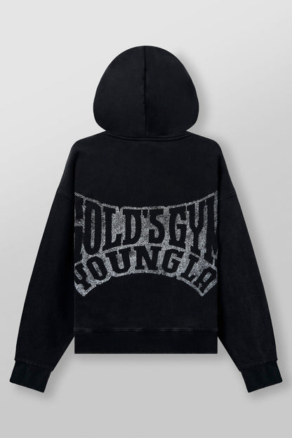 YoungLA 5162 - Golds Gym Throwback Zip-ups Black Wash