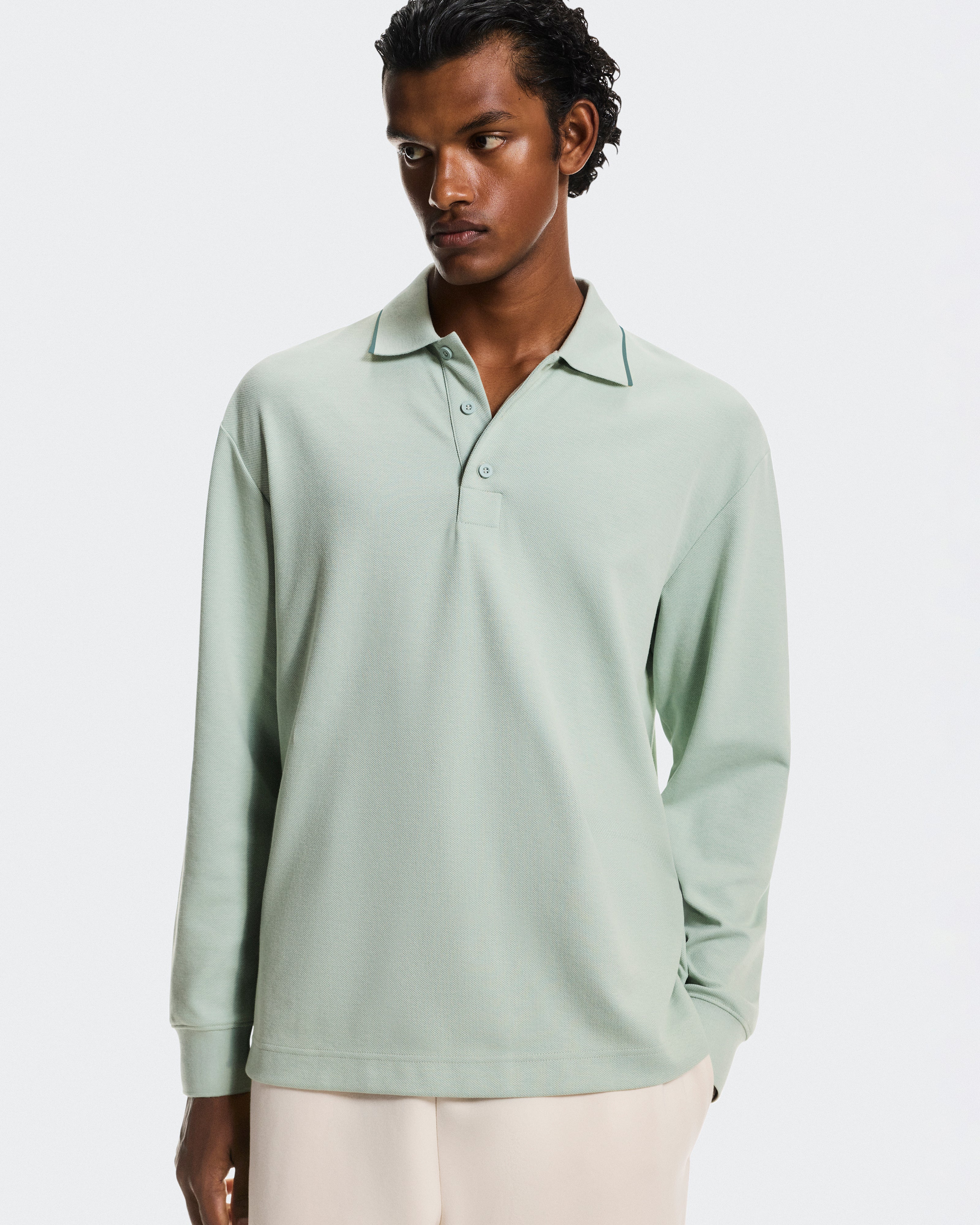 On Courtside Long-T Polo Mineral | Tide