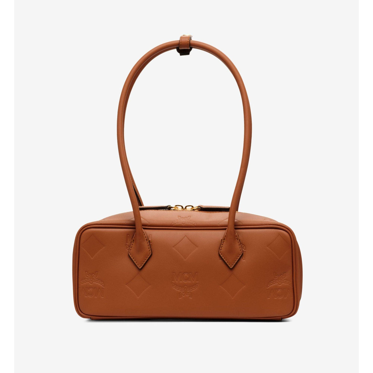 MCM Small Aren East West Shoulder Bag in Maxi Monogram Leather