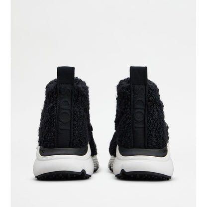 Tods Kate Slip-On Sneakers In Boucl Knit Black Womens
