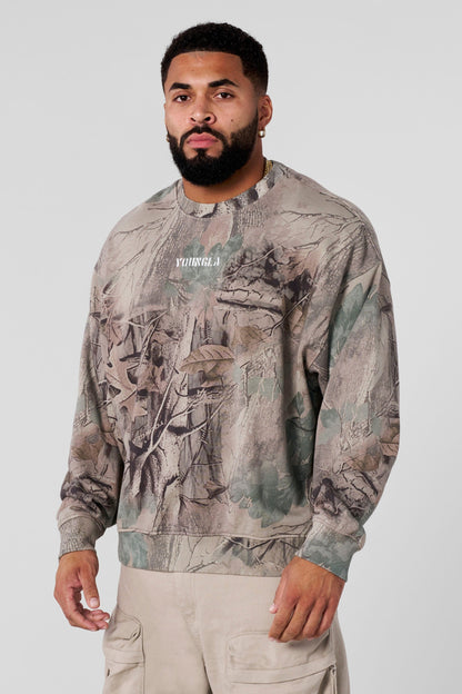 YoungLA 5206 - Tree Camo Collection - Crewnecks Beige Tree Camo