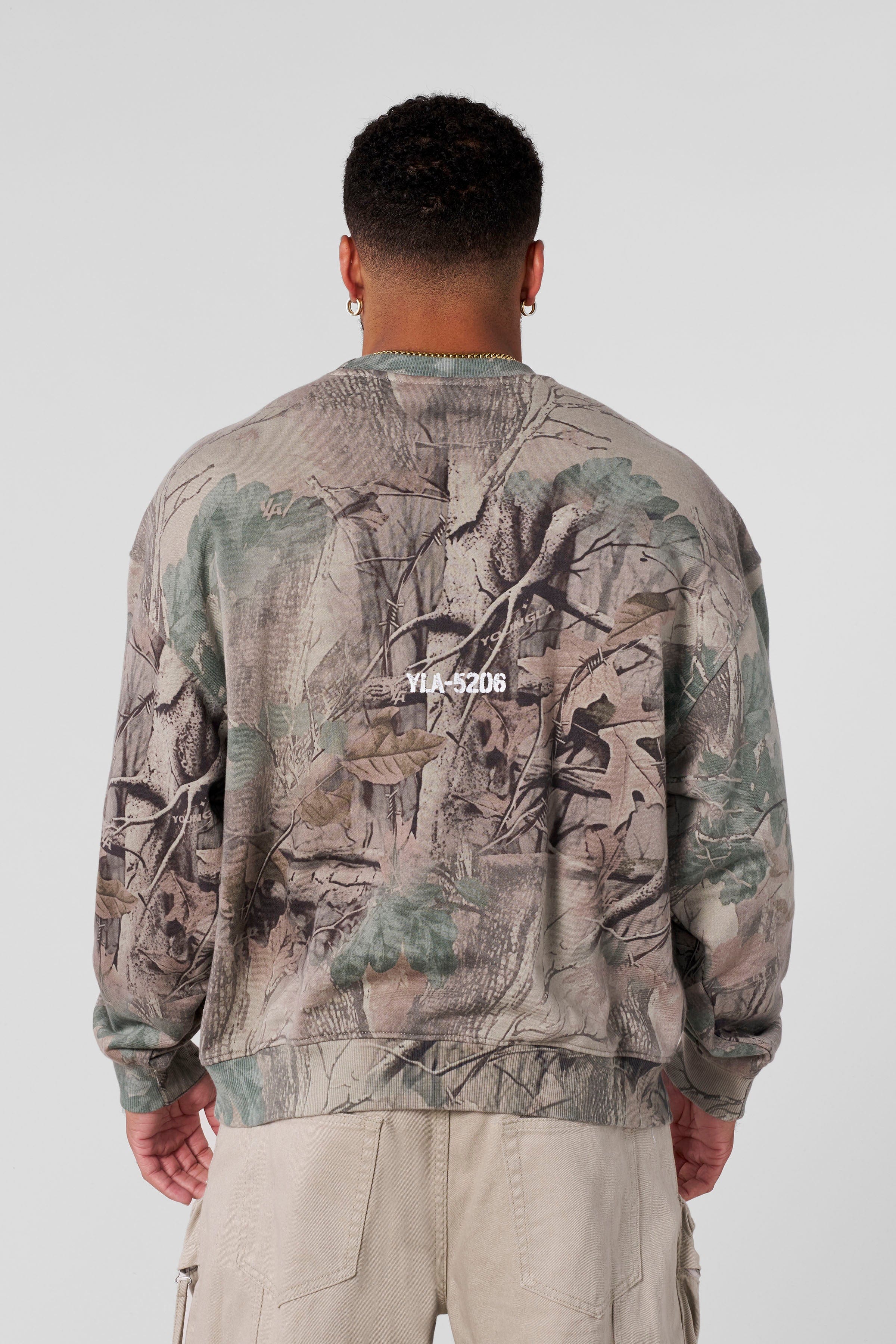 YoungLA 5206 - Tree Camo Collection - Crewnecks Beige Tree Camo