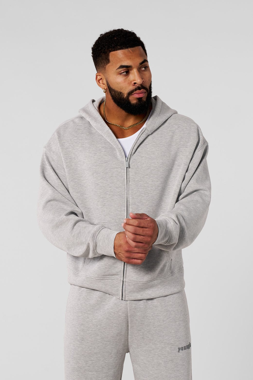 YoungLA 5215 - Soft AF Zip Ups Heather Grey