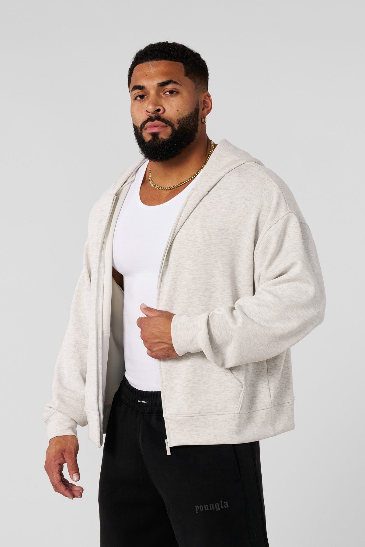 YoungLA 5215 - Soft AF Zip Ups Oatmeal