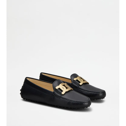 Tods Kate Gommino Driving Shoes In Leather Black Womens