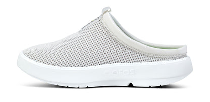 Oofos Women's Mesh Slipper White & Gray