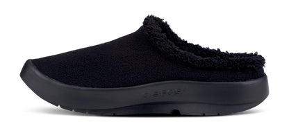 Oofos Men's Faux Sherpa Slipper Black Sherpa
