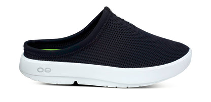 Oofos Men's Mesh Slipper White & Black