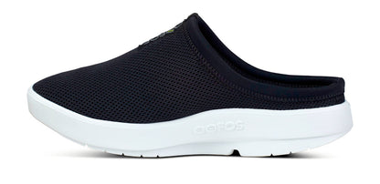 Oofos Men's Mesh Slipper White & Black