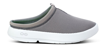 Oofos Men's Mesh Slipper White & Slate