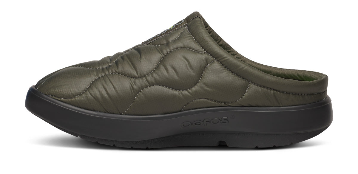Oofos Men's Primaloft Slipper Black & Alpine Moss Thermo