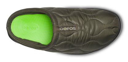 Oofos Men's Primaloft Slipper Black & Alpine Moss Thermo