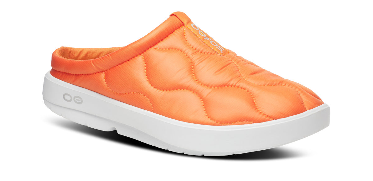 Oofos Men's Primaloft Slipper White & Explorer Orange Thermo