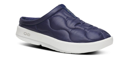 Oofos Men's Primaloft Slipper White & Navy Thermo
