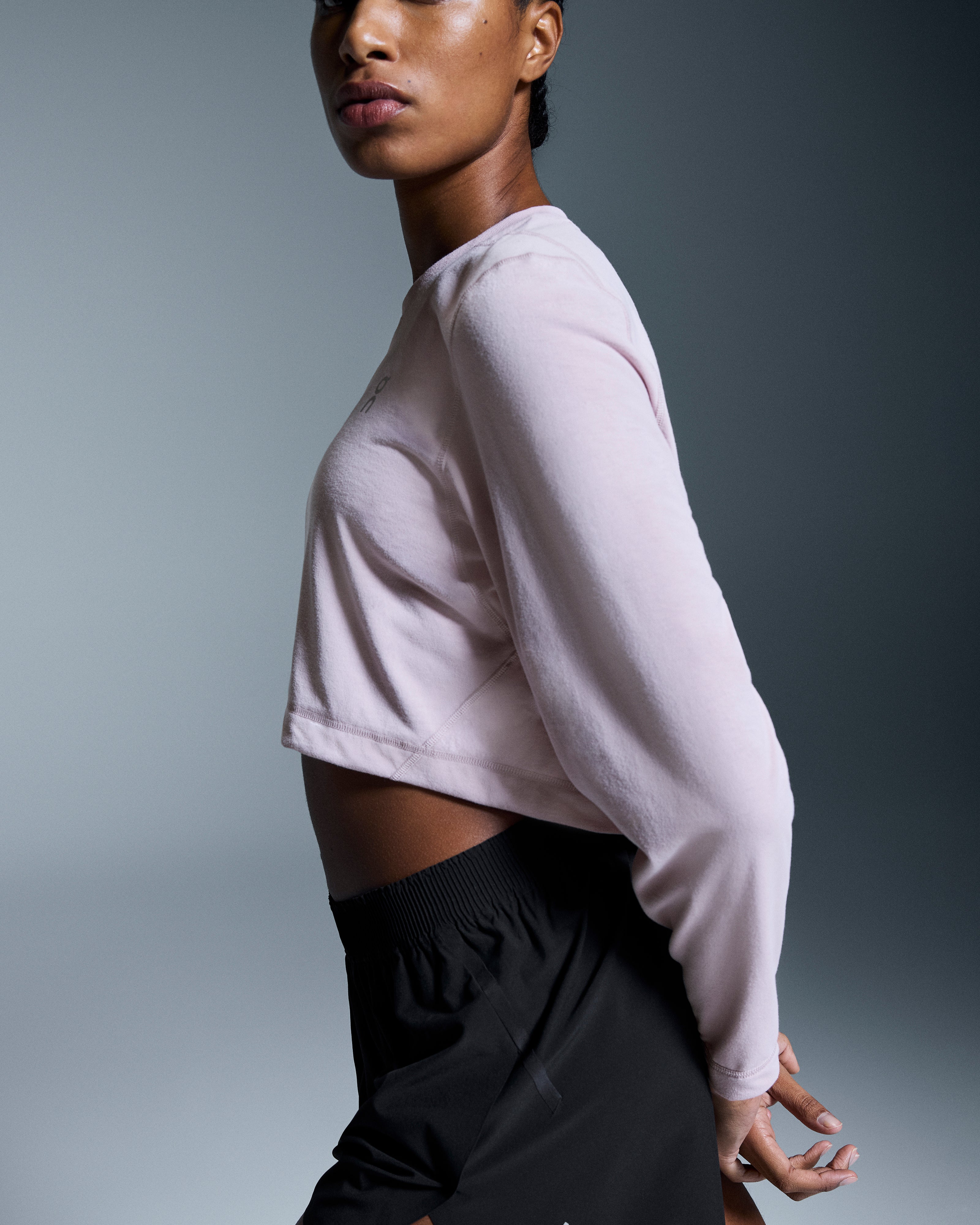 on train long-t crop graphic Mauve (Women's)