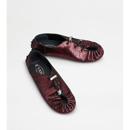 Tods Gommino In Leather With Drawstring Bordeaux Womens