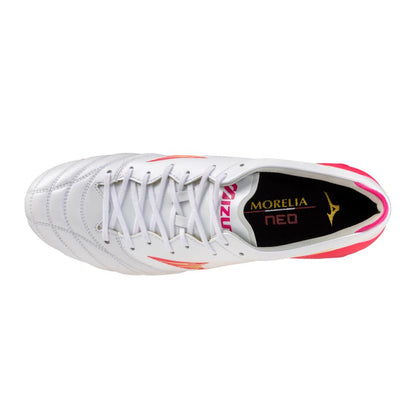 Mizuno Morelia Neo Iv Elite Fg Firm Ground Kl Soccer Cleat White Pink Tetra
