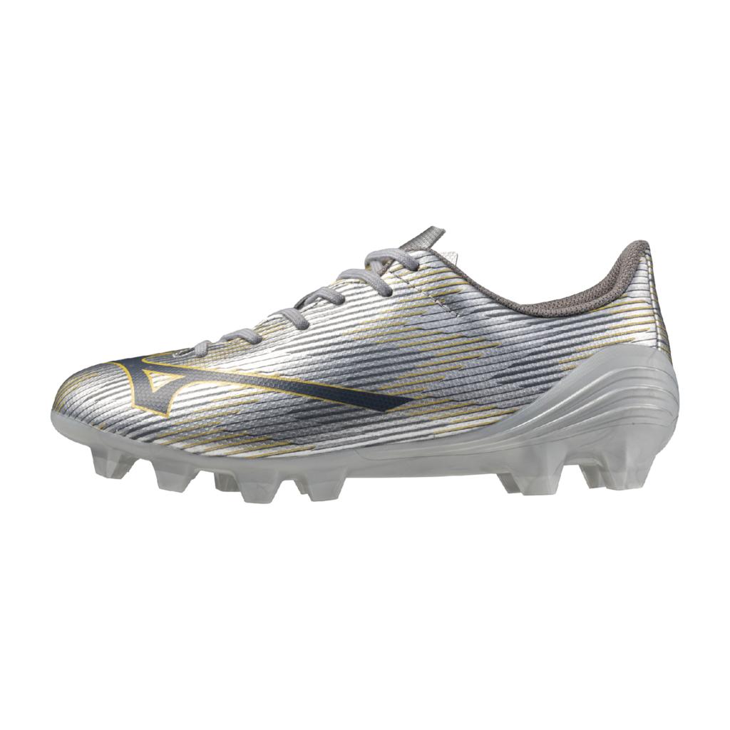 Mizuno Alpha Ii Select Junior Fg Firm Ground Soccer Cleat Silver Gold