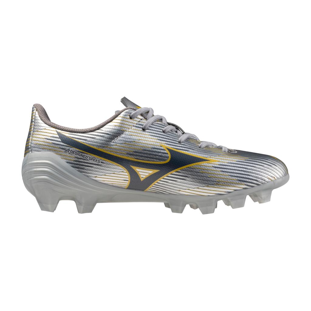 Mizuno Alpha Ii Select Junior Fg Firm Ground Soccer Cleat Silver Gold