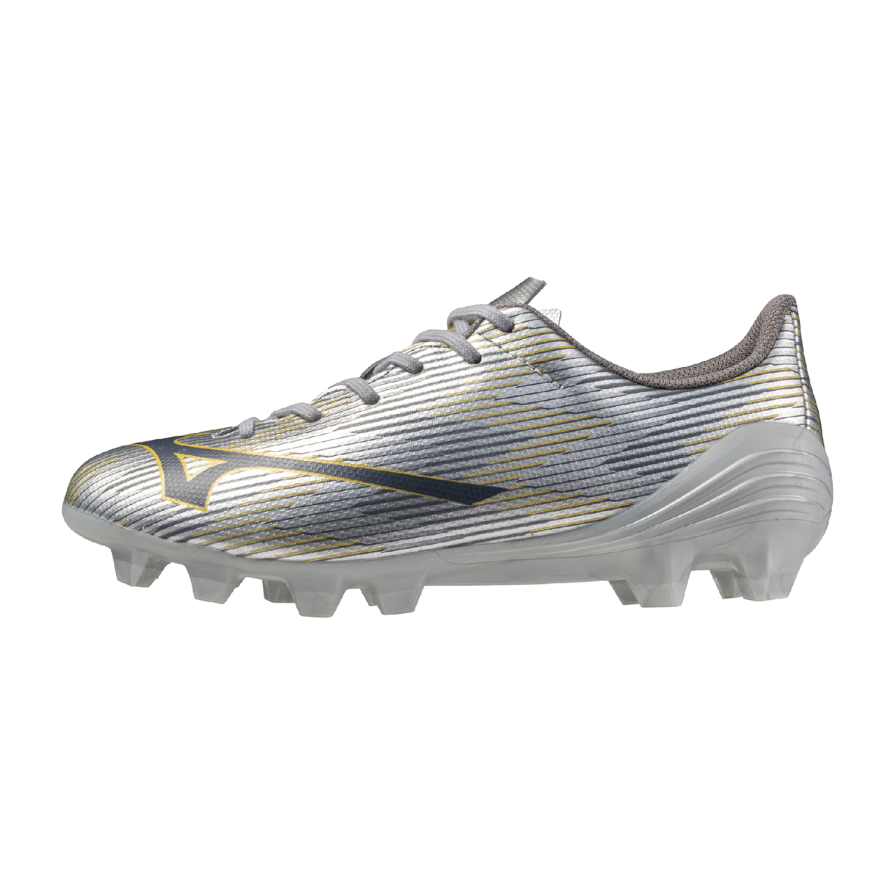 Mizuno Alpha Ii Select Junior Fg Firm Ground Soccer Cleat Silver Gold