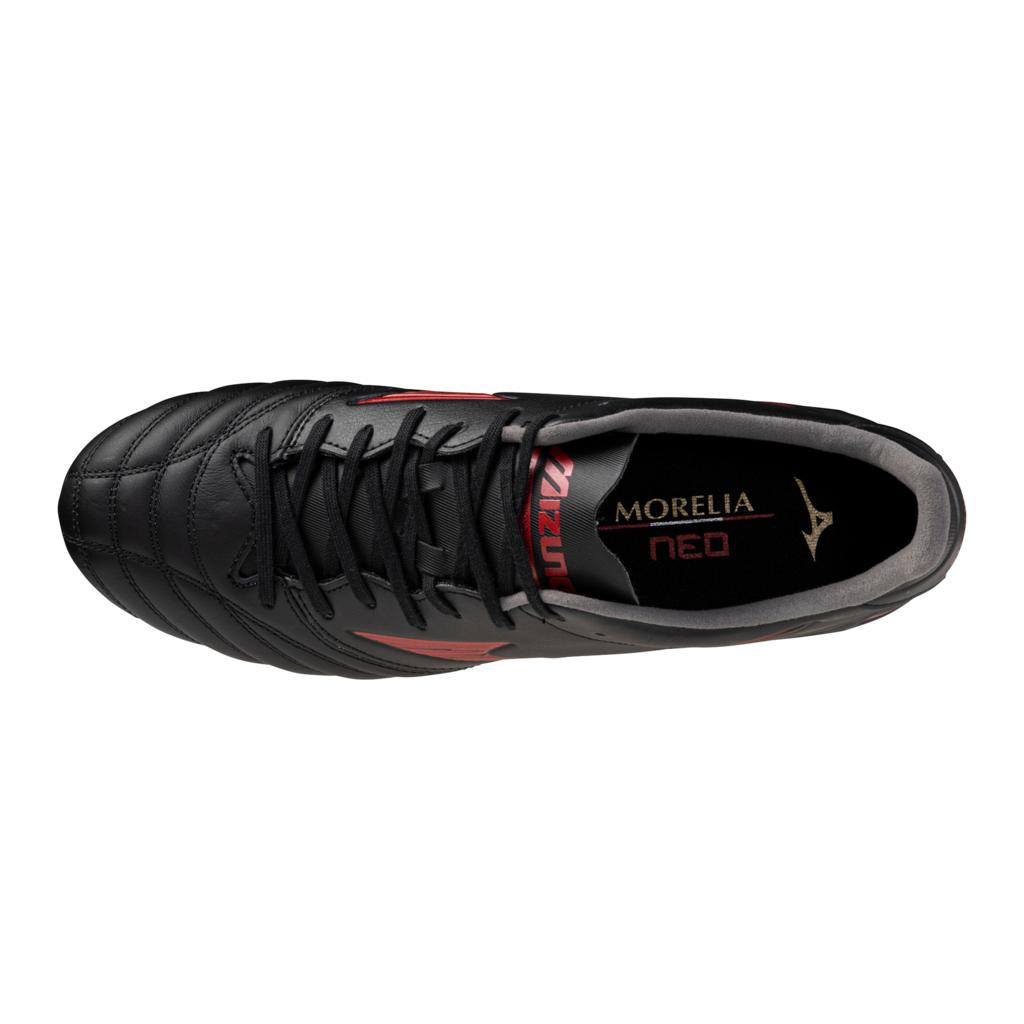 Mizuno Morelia Neo Iv Pro Fg Firm Kl Ground Soccer Cleat Black Red