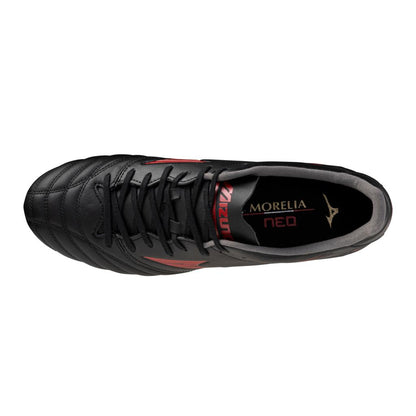 Mizuno Morelia Neo Iv Pro Fg Firm Kl Ground Soccer Cleat Black Red