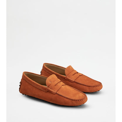 Tods Gommino Driving Shoes In Nubuck Orange Mens