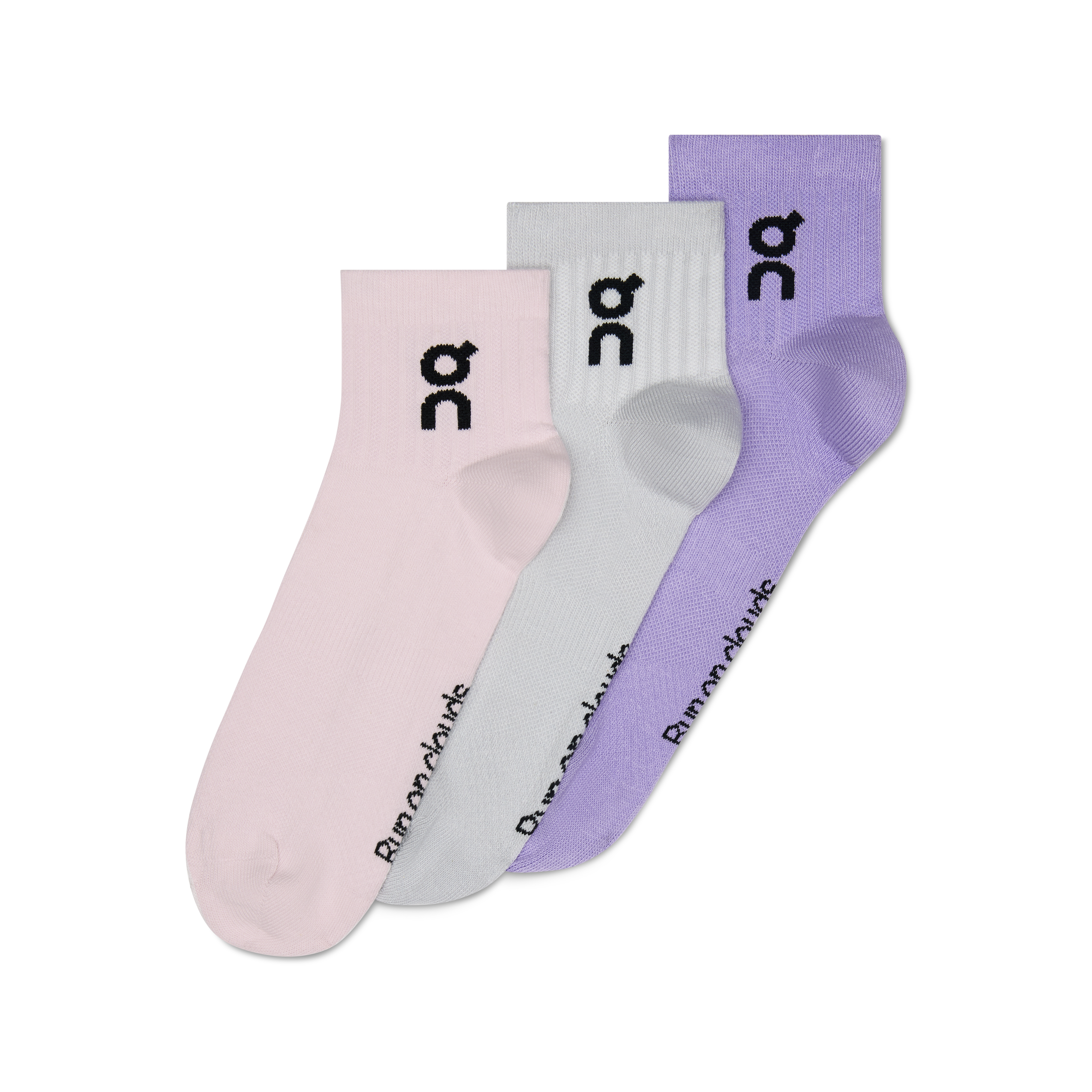 On Logo Sock Mid 3P Orchid | Bloom