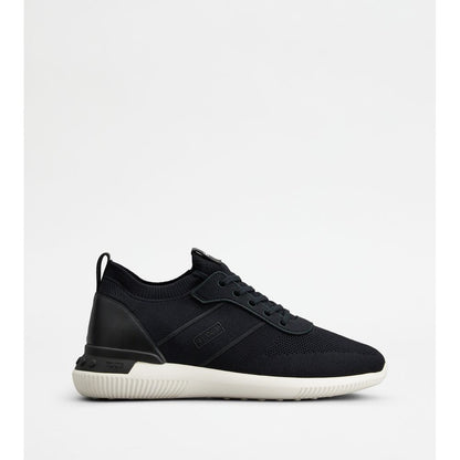 Tods No_Code Knit In Technical Fabric And Leather Black Mens