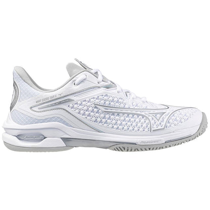 Mizuno Wave Exceed Tour 6 Ac Women's Tennis Shoe White Silver