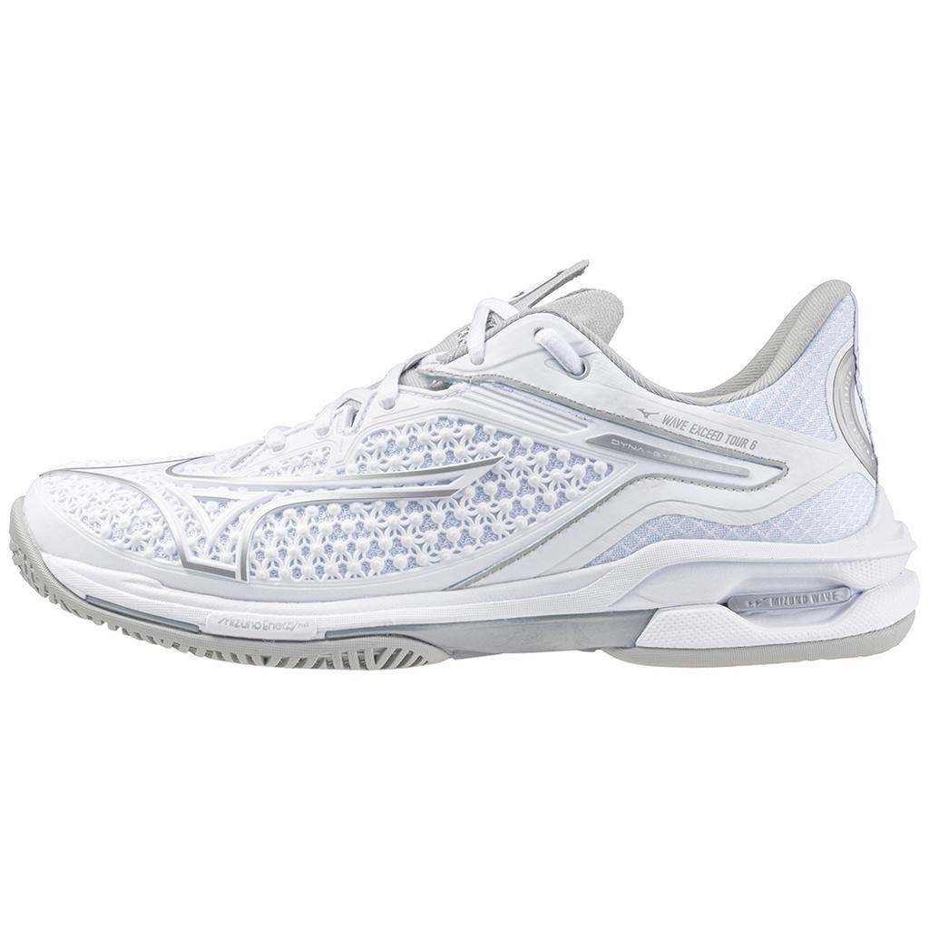 Mizuno Wave Exceed Tour 6 Ac Women's Tennis Shoe White Silver