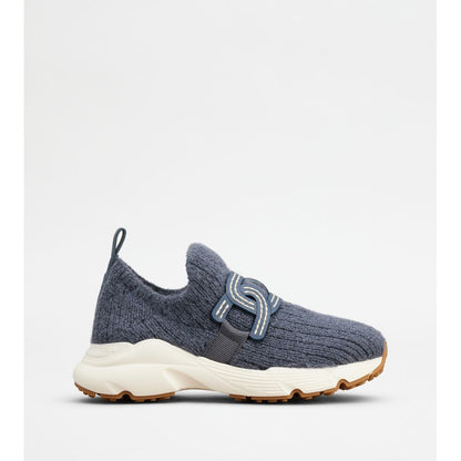 Tods Kate Slip-On Sneakers In Fabric Blue Womens