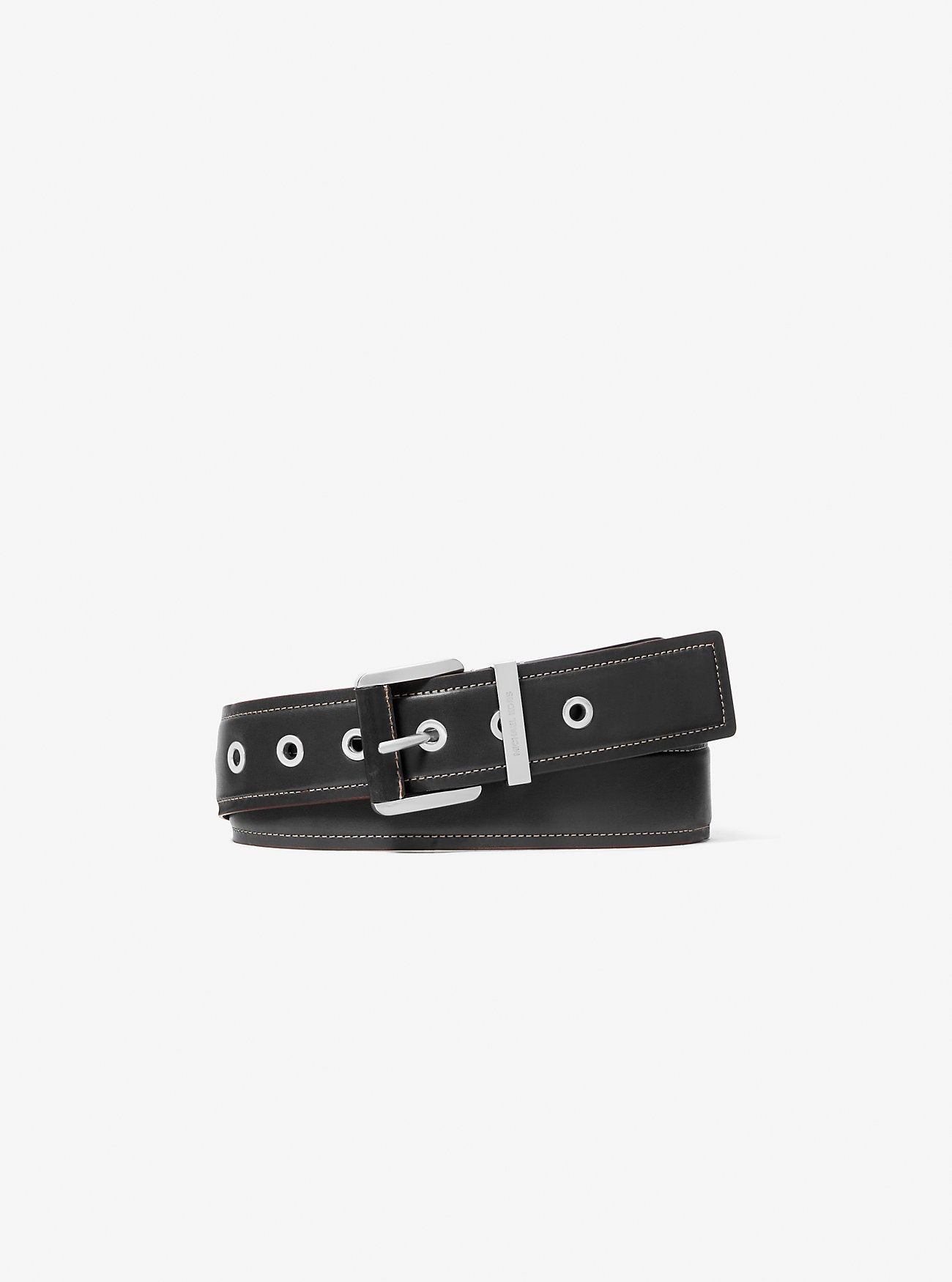 Colby Leather Belt Black-Silver Black-Silver
