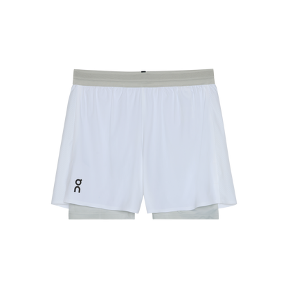 On 5" Performance 2/1 Shorts White | Glacier