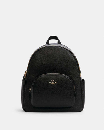 Court Backpack Pebbled Leather-Gold-Black Pebbled Leather-Gold-Black