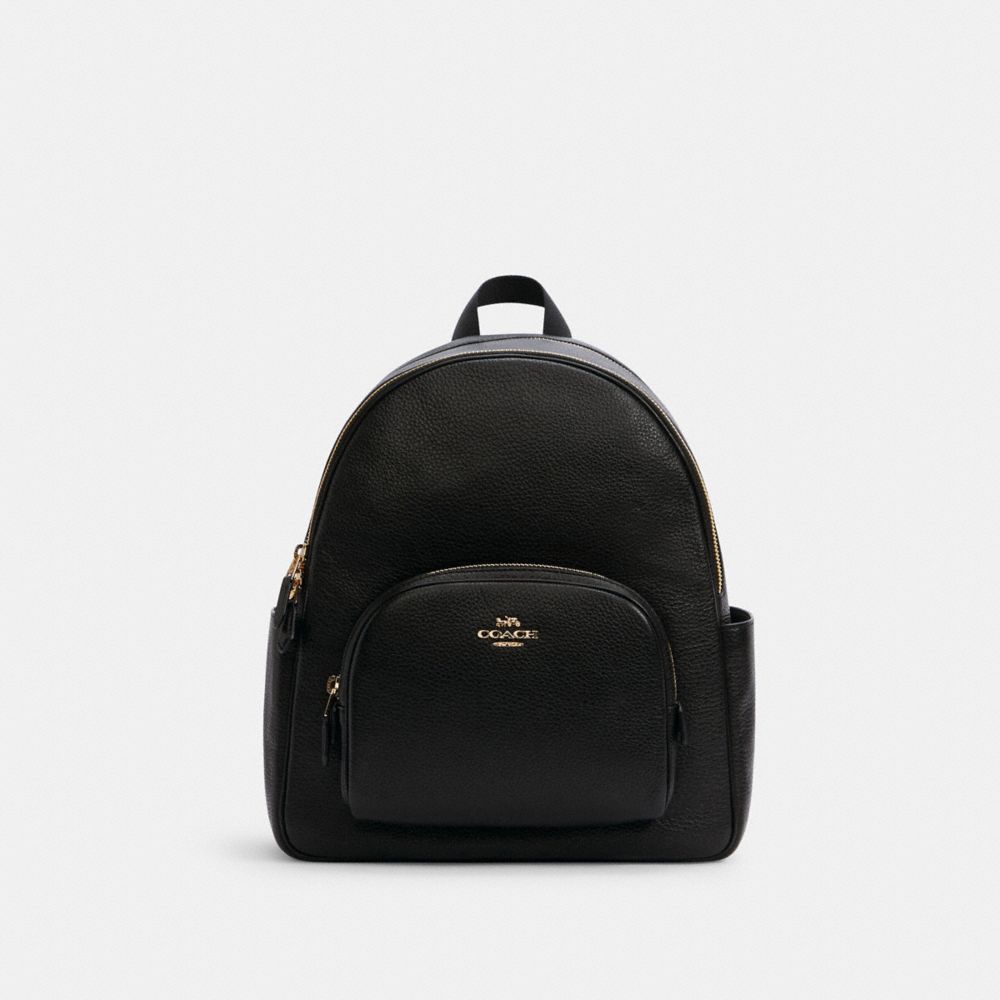 Court Backpack Pebbled Leather-Gold-Black Pebbled Leather-Gold-Black