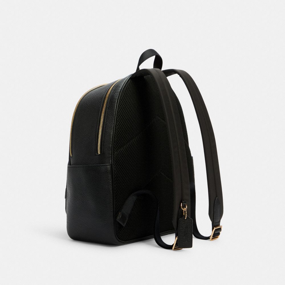 Court Backpack Pebbled Leather-Gold-Black Pebbled Leather-Gold-Black