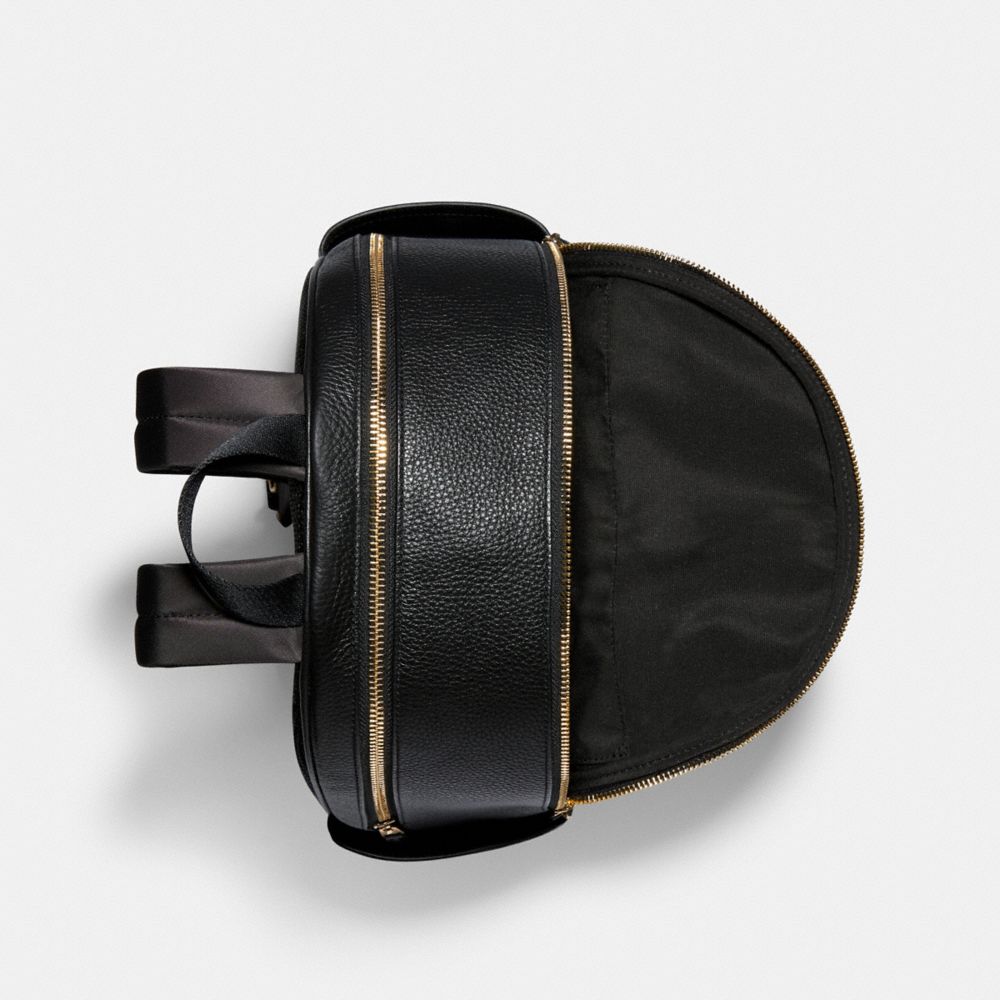Court Backpack Pebbled Leather-Gold-Black Pebbled Leather-Gold-Black