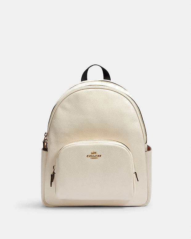 Court Backpack Pebbled Leather-Gold-Chalk Pebbled Leather-Gold-Chalk