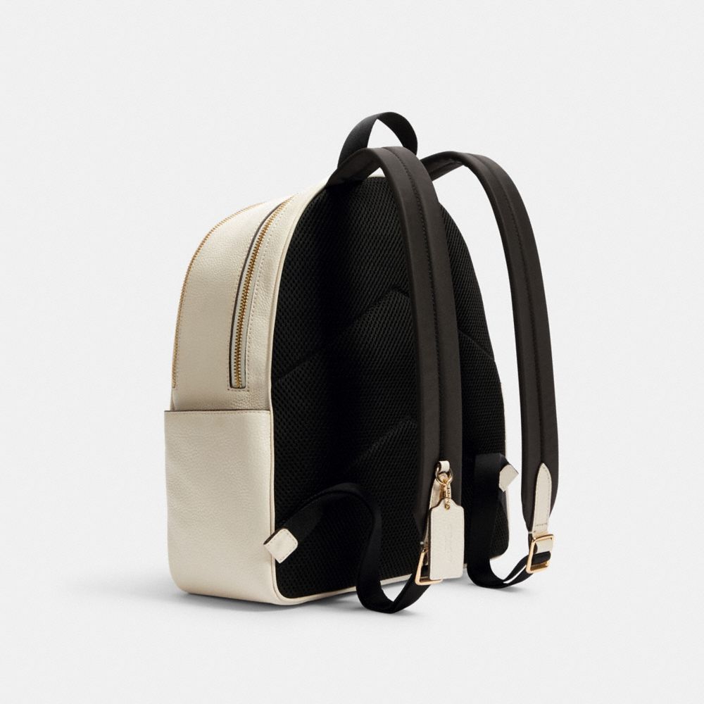 Court Backpack Pebbled Leather-Gold-Chalk Pebbled Leather-Gold-Chalk