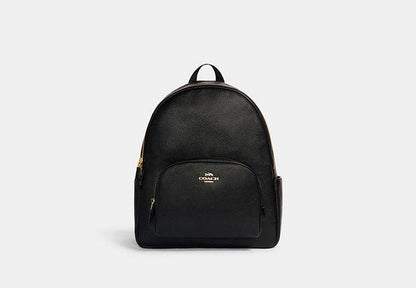 Large Court Backpack Pebbled Leather-Gold-Black Pebbled Leather-Gold-Black